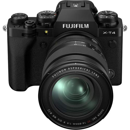 Fujifilm X-T4 Mirrorless Digital Camera XF16-80mm Lens Kit - Black - Black - w/ XF16-80mm Lens