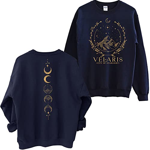 CURTIZON Velaris City Of Starlight Sweatshirt - Velaris Sweatshirt, Acotar Shirt, Throne Of Glass Sweatshirt - Small - Navy