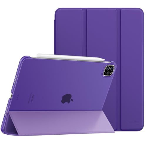 MoKo for iPad Pro 11 Inch Case (4th/3rd Generation,2022/2021),Slim Trifold Hard PC Back Shell Protective Smart Cover Case for iPad Pro 11 Inch 4th Gen with Auto Wake/Sleep, Purple Violet - Purple Violet