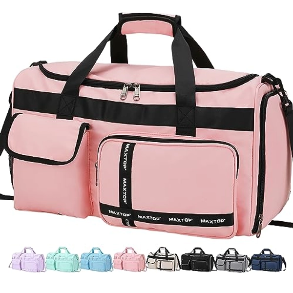 MAXTOP Travel Duffle Bag for Women Carry On Tote Weekender Overnight Bag Large Capacity Duffel Bag With Shoe Compartment,Gym Tote Bag with Dry and Wet Separation