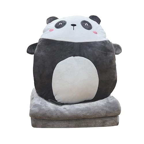 DXDE4U Panda Plush Pillow 16 Inch, Blanket in Cute Plush Pillow, Panda Stuffed Animal, Girls Boys Gifts for Birthday, Valentine, Christmas, Travel, Holiday - Panda