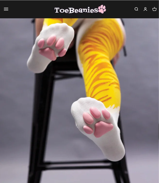 Orange Tabby Striped ToeBeanies Thigh High Socks 