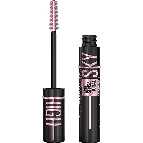 Maybelline Lash Sensational Sky High Volumising & Lengthening, Flake-Free Formula, Infused with Bamboo Extract, Mascara Cosmic Black - Cosmic Black