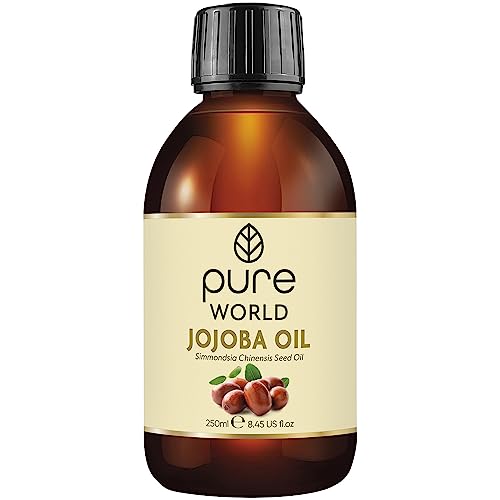 Pure World Natural Jojoba Oil 100% Pure and Undiluted 250ml. Coldand Freshly Pressed Premium Quality Jojoba Oil – Skin, Nails, Body and Face, Vegan… - Jojoba Oil - 250 ml (Pack of 1)