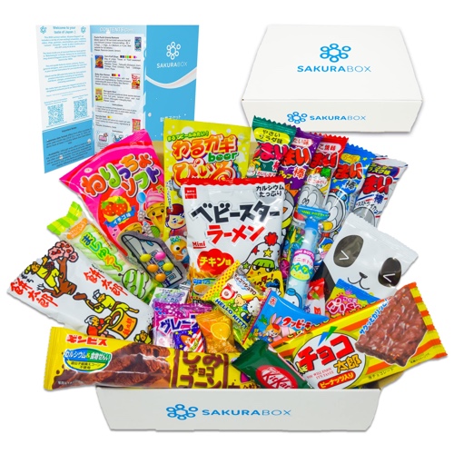 Sakura Box Japanese Snacks & Candy 30 Piece Dagashi Set Food Gift (Box) - Box