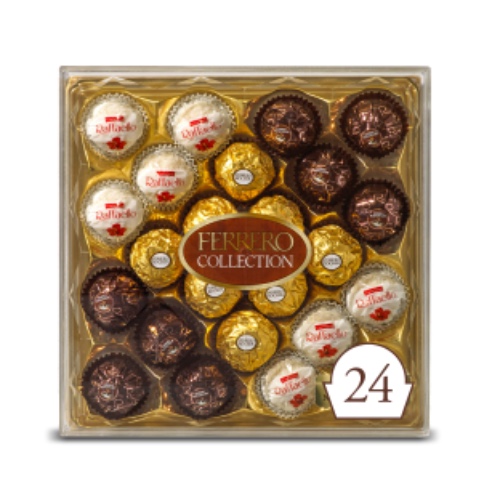 Ferrero Collection Fine Hazelnut Milk Chocolate and Coconut Assorted Confections, Perfect Valentine's Day Gift, 24 Count in a Diamond Gift Box - 