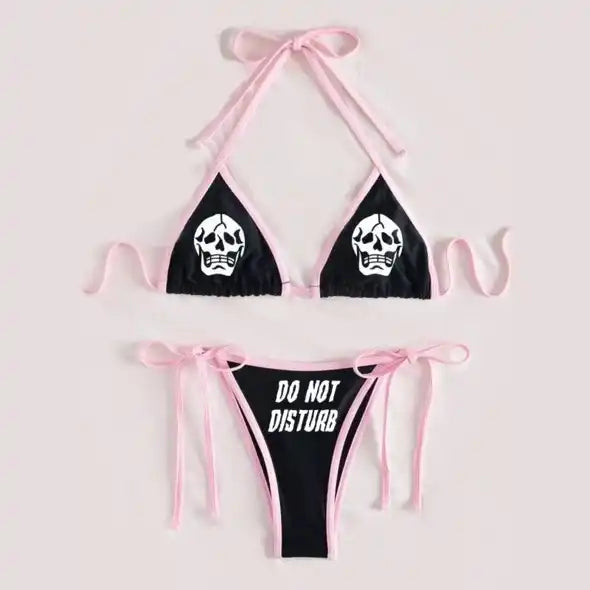 Gothic Punk Bikini in Sexy Style - Social Distortion / L