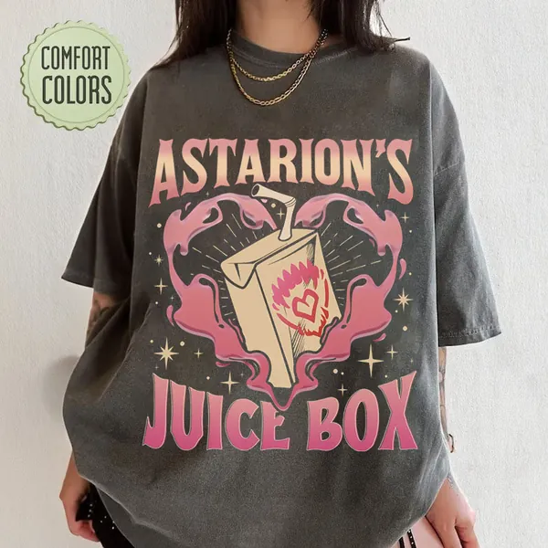 Funny Astarion Game Fan Comfort Colors Shirt, Astarion BG3 Shirts, Astarion’s Juice Box BG3 T Shirt, High Elf Gaming Apparel, Dark Humor Tee