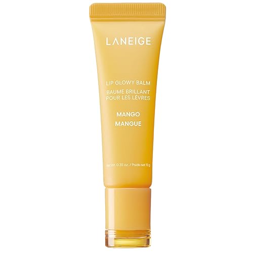 LANEIGE Lip Glowy Balm: Hydrate, Glossy, Lightweight, Moisturize & Tint with Shea Butter - Mango