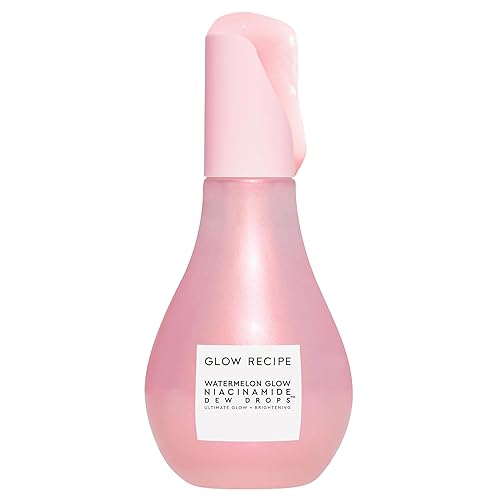 Glow Recipe Watermelon Niacinamide Dew Drops - Brightening, Plumping Hydrating Face Serum, Makeup Primer + Liquid Highlighter with Hyaluronic Acid - Dewy & Glowing Korean Skin Care (80ml) - Jumbo - 2.7 Fl Oz (Pack of 1)