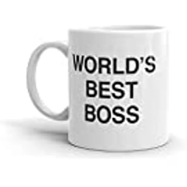 World's Best Boss Mug, The Office Mug Dunder Mifflin 11 oz Ceramic Mug Funny Unique Idea Cup Gift for Office Male Female Bosses Coworkers