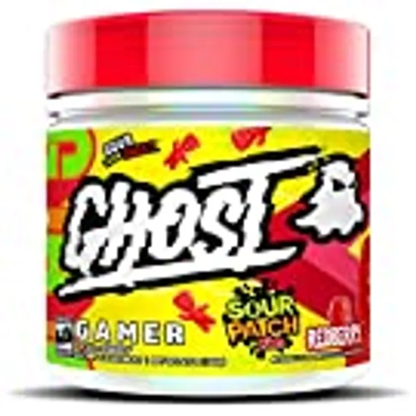 GHOST Gamer: Energy and Focus Support Formula - 40 Servings, Sour Patch Kids Redberry - Brain-Boosting Nootropics & Natural Caffeine for Attention, Accuracy & Reaction Time - Vegan, Gluten-Free