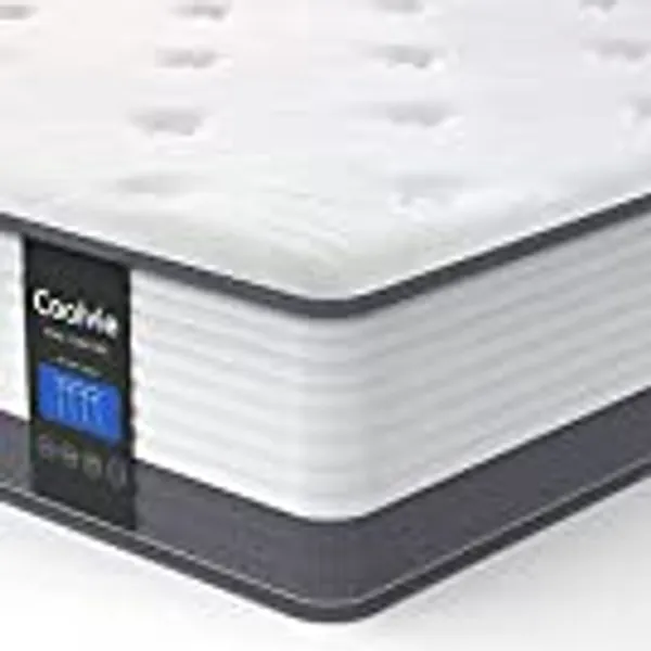 Queen Mattresses, Coolvie 10 Inch Queen Size Gel Memory Foam Hybrid Mattress, Individual Pocket Springs with Comfy Foam for Back Pain Relief & Cool Sleep, Bed in a Box, White Deals 2022