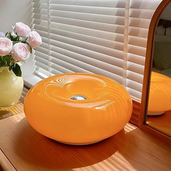 MIXL- Creative Design Donut Atmosphere Lamp, Plug- in Control Use Wall Light Or Table Lamp, Modern Orange Wall Lamp Desk Light for Corridor, Bedsided Or Warm Decoration - Orange