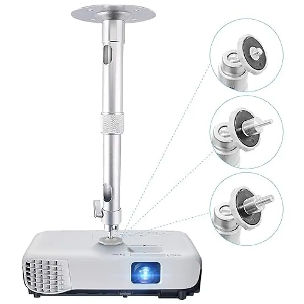 Universal Projector Wall Ceiling Mount Hanger 360° Rotatable Head with Extendable Length 30-50cm 5kg Load Mounting Bracket for Mini Projector CCTV DVR Camera - Pcm30c1