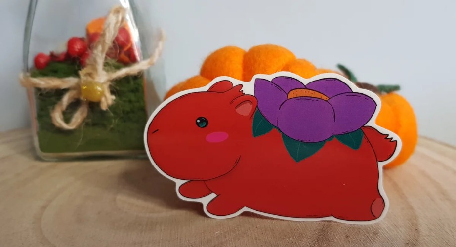 Petal the Capybara Sticker