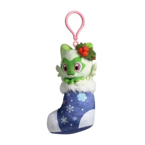 Sprigatito Pokémon Holiday Festival Plush Key Chain