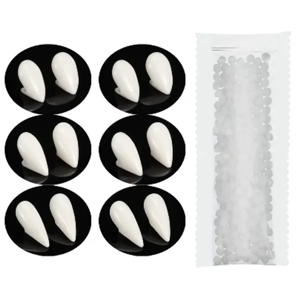 BBTO 6 Pairs Vampire Teeth Fangs Halloween Party Cosplay Dentures Decor NC0578: 6 Pairs Vampire Teeth Fangs Halloween Party Cosplay Dentures Decor (White)
