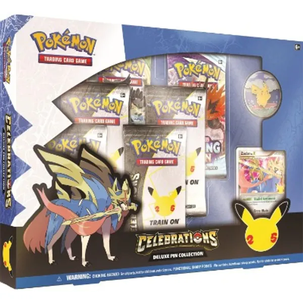 Pokémon TCG: Celebrations Deluxe Pin Zacian LV.X Booster Collection Box