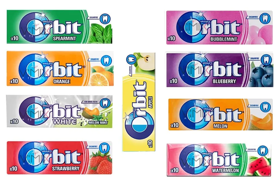 New 10 Packets Mixed WRIGLEY'S Orbit Chewing Gum (10 Flavors)