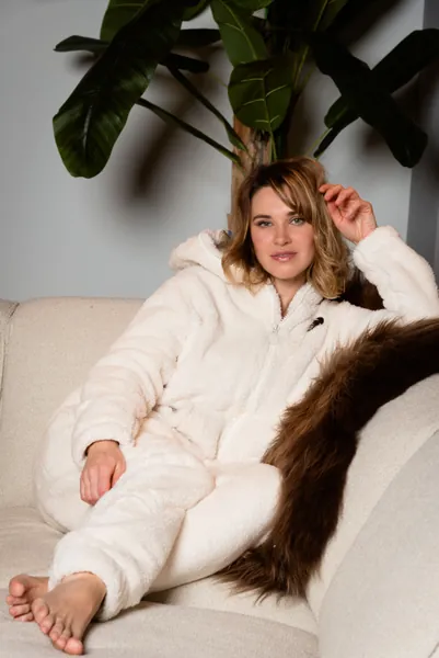 Knuffle Fleece Onesie - White / S