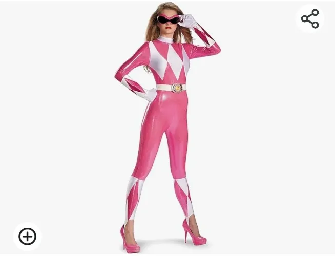 Disguise Costumes Mighty Morphin Power Rangers Pink Ranger Sassy Womens Adult Bodysuit Costume