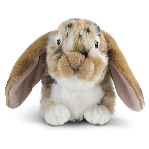 Living Nature Brown Dutch Lop Eared Rabbit Stuffed Animal | Fluffy Rabbit Animal | Soft Toy for Kids | 10 inches