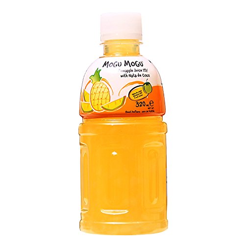 Mogu Mogu Juice with Nata De Coco, Pineapple, 10.8oz (Pack of 6) - Pineapple - 12 Pound (Pack of 6)