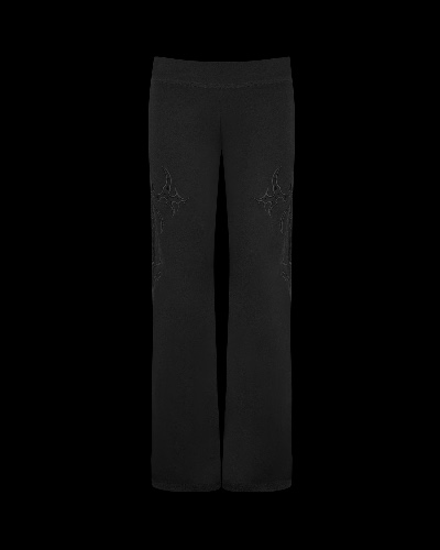 SINNER LACE CUT OUT SCULPT STRETCH PANTS BLACK | XS
