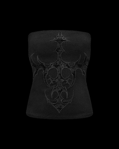 SINNER LACE CUT OUT TUBE TOP BLACK | XS