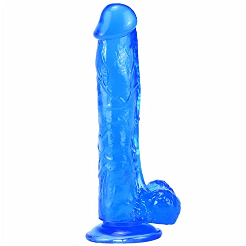 Realistischer Dildo, Weiblich Masturbator 26cm Riesen Dildo mit Starken Saugnapf Silikon Analdildo für G-Punkt und Analstimulation Mega Dildo üBergroße Penisreplik SM Sexspielzeug,Blau - Blue