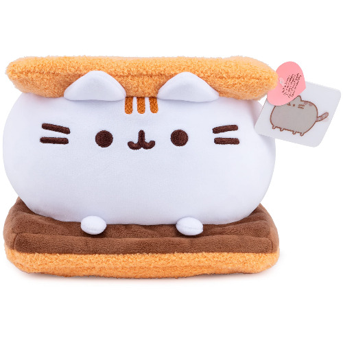 GUND Pusheen S’Mores Squisheen Plush, Stuffed Animal for Ages 8 and Up, Brown/White, 12” - 