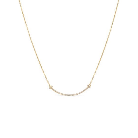 Smile Bar Necklace - 14K White Gold