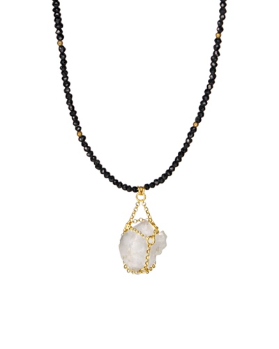 Beaded Spinel Caged Chain Gemstone Necklace