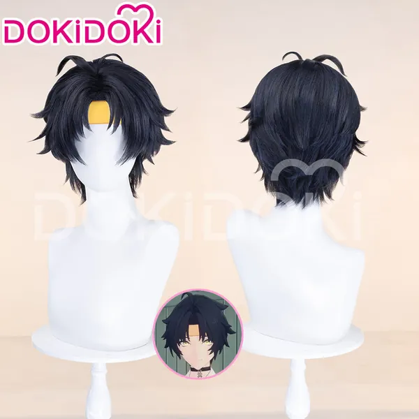 DokiDoki Game Zenless Zone Zero Cosplay Asaba Yuma Wig Short Straight Dark Blue Hair ZZZ Harumasa | Wig Only-Order Processing Time Refer to Description Page