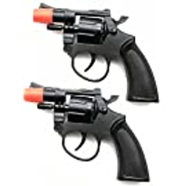 Toy Cap Gun: Set Of 2 Police Style 38 Super Cap 8-Shot Revolvers