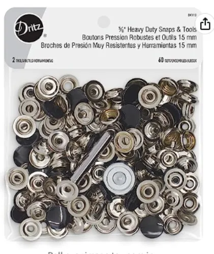 Dritz Heavy Duty Snaps 5/8in Black Includes Snaps & Tools Fasteners