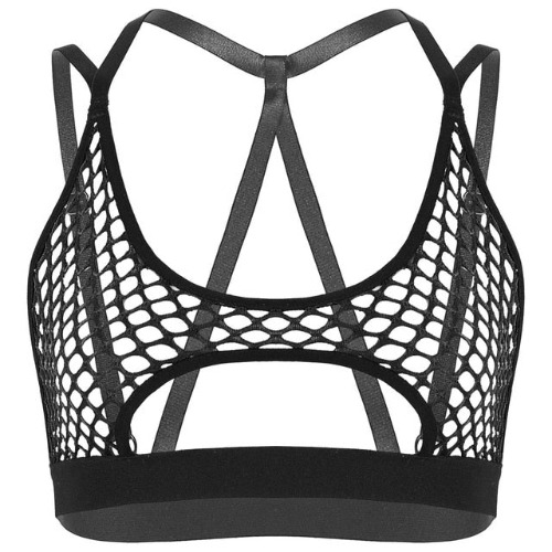 'Unborn' Fishnet Top - Black / M