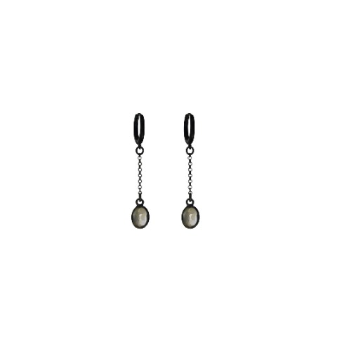Drop Chain White Topaz Earrings