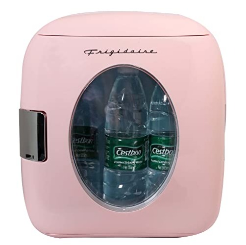 FRIGIDAIRE EFMIS462-PINK 12 Can Retro Mini Portable Personal Fridge/Cooler for Home, Office or Dorm, Pink - PINK - Cooler