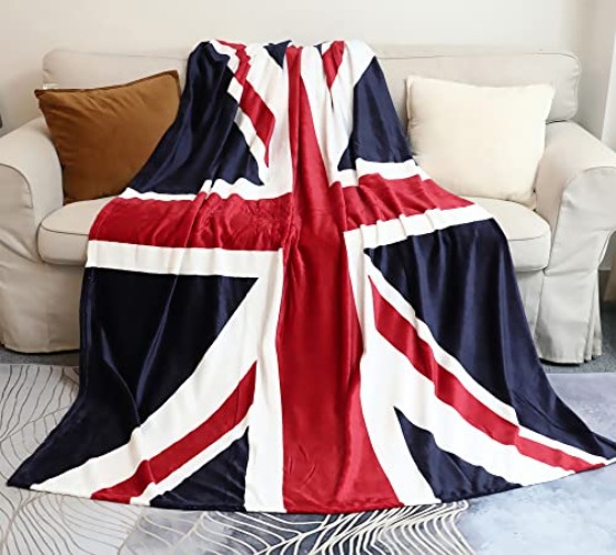 Sviuse British Flag Blanket, Super Soft Union Jack Throw Blanket Twin Size 60 80 Blanket for Bed Couch Chair Fall Winter Camping Living Room Office Gift - 59"X79" - British Flag