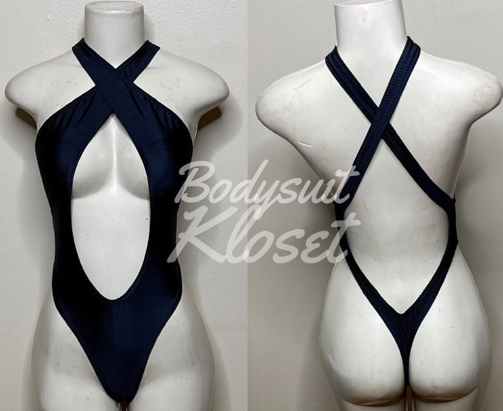 Exotic Dancewear Black Thong Bodysuit •Stripper Dancewear•Rave Outfits• Club-Attire •by Bodysuitkloset