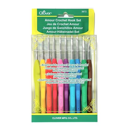 Clover 3672 Amour Crochet Hook Set, 10 sizes