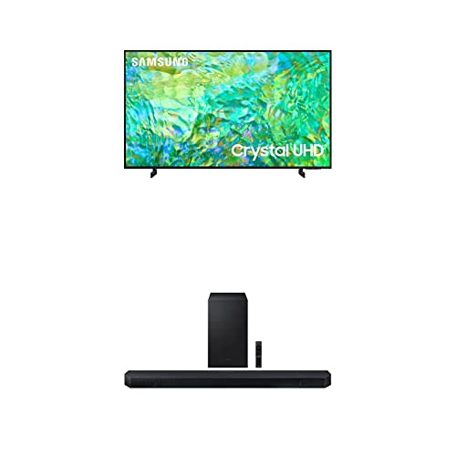 SAMSUNG 65-Inch Class Crystal UHD CU8000 Series PurColor, Object Tracking Sound Lite, (UN65CU8000, 2023 Model) HW-Q700C 3.1.2ch Soundbar w/Wireless Dolby Audio, (Newest Model) - 65-Inch - TV w/Q700C Soundbar