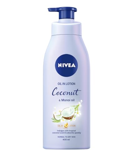 NIVEA Oil In Lotion Coconut & Monoi (400ml), Replenishing Body Lotion with a tropical Coconut Scent & Powerful Monoi Oil, Moisturising Cream, NIVEA Body Lotion - 400 ml (Pack of 1)