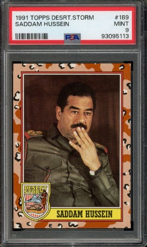 1991 Topps Desert Storm #189 Saddam Hussein PSA 9 (MINT)