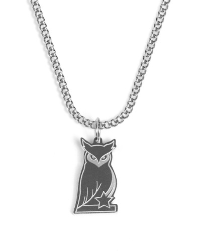 Owl Necklace (Silver) - 50-55cm (adjustable) / Oval