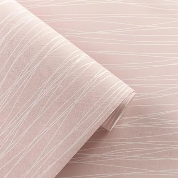 Baketron Blush Pink Striped Wallpaper Modern 3D Embossed Wallpaper Metallic Pink Glitter Textured Wallpaper for Bedroom Teen Girls Women Living Room Lounge Hallway Hall