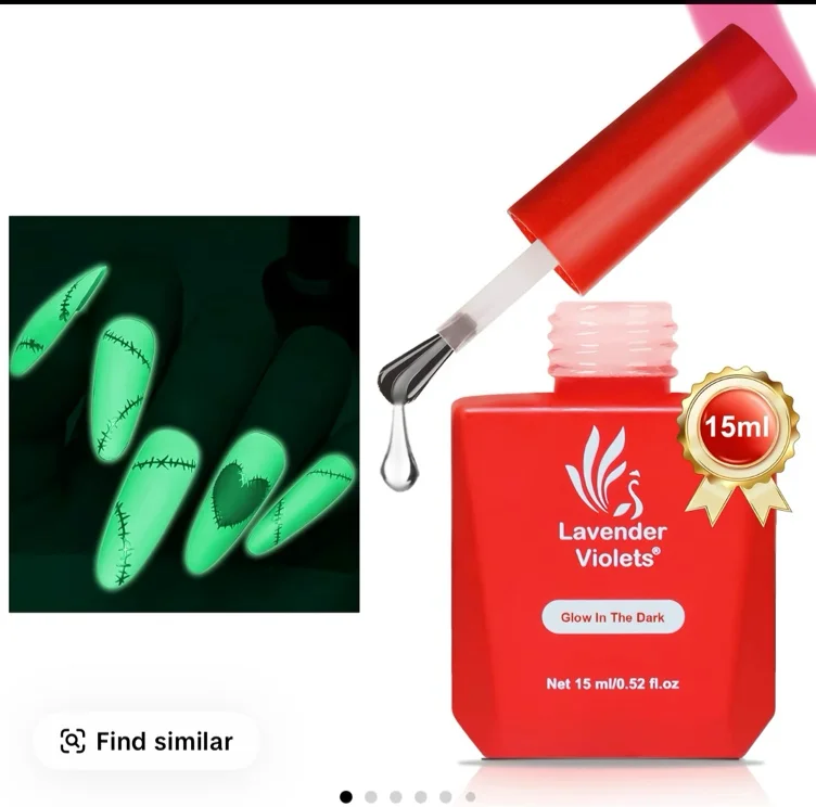LAVENDER VIOLETS 15ml Gel Top Coat Glow in the Dark, Luminou - TikTok Shop