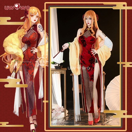 【In Stock】Uwowo Anime Fanart Nami Chinese Dress Cheongsam Cosplay Costume - 【In Stock】M
